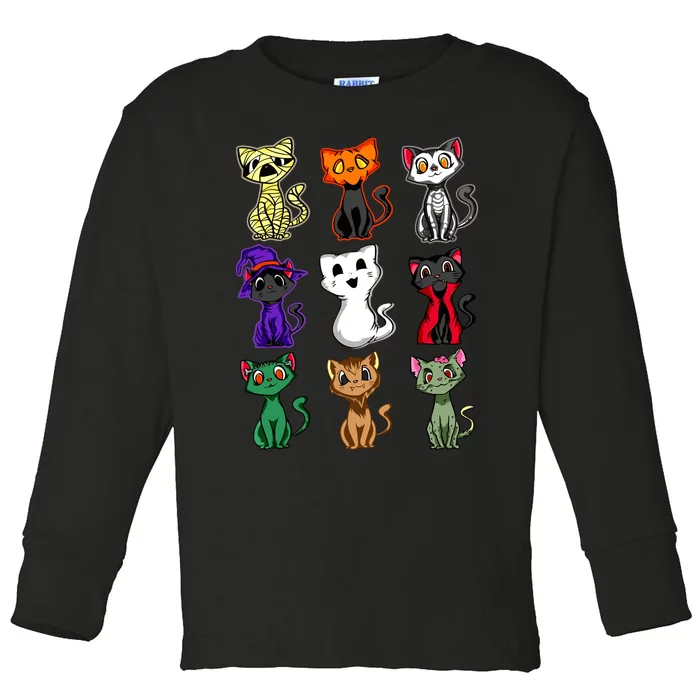 Boo Halloween Cat Cute Black Cat Costume For Girls Toddler Long Sleeve Shirt