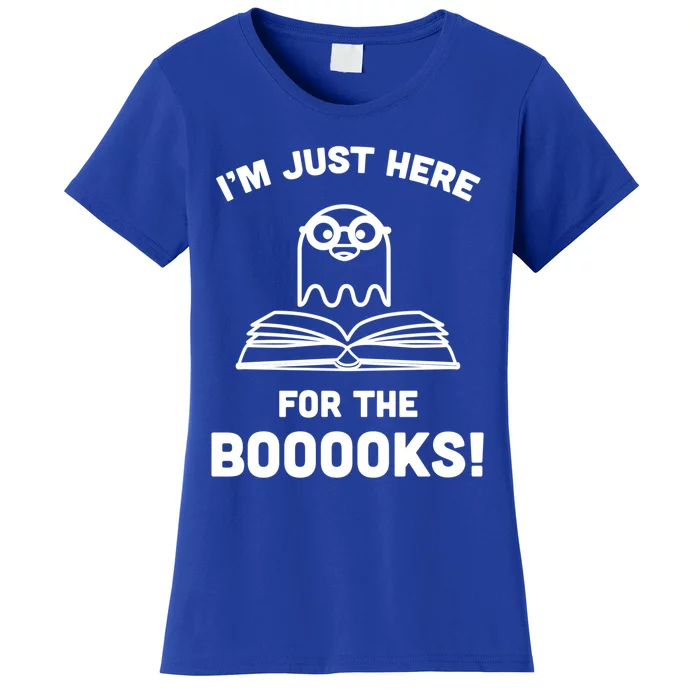 Booooks Halloween Cute Ghost Reading Books Library Gift Women's T-Shirt