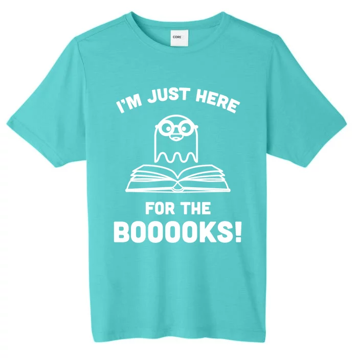 Booooks Halloween Cute Ghost Reading Books Library Gift ChromaSoft Performance T-Shirt