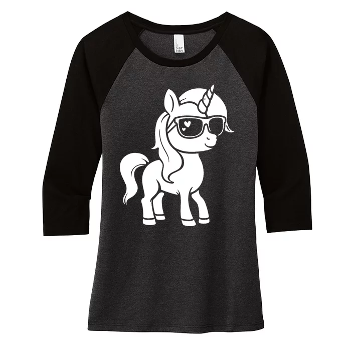 Baby Horse Cute Pony Minimalist Simple Pony Women's Tri-Blend 3/4-Sleeve Raglan Shirt