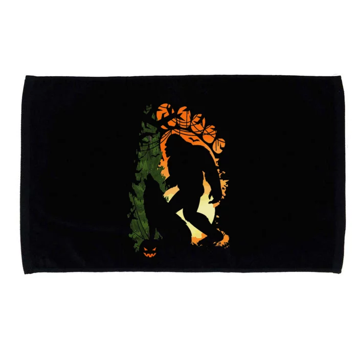 Bigfoot Halloween Costume Sasquatch Silhouette Wolf Howling Microfiber Hand Towel