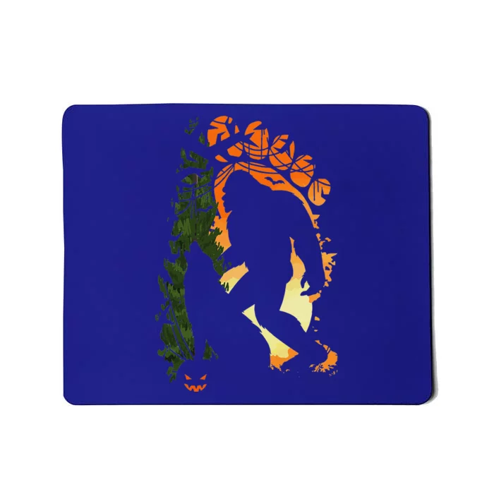 Bigfoot Halloween Costume Sasquatch Silhouette Wolf Howling Mousepad