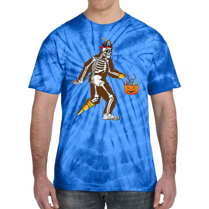 Bigfoot Halloween Costume Sasquatch Skeleton Pirate Yeti Gift Tie-Dye T-Shirt