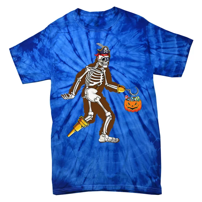 Bigfoot Halloween Costume Sasquatch Skeleton Pirate Yeti Gift Tie-Dye T-Shirt