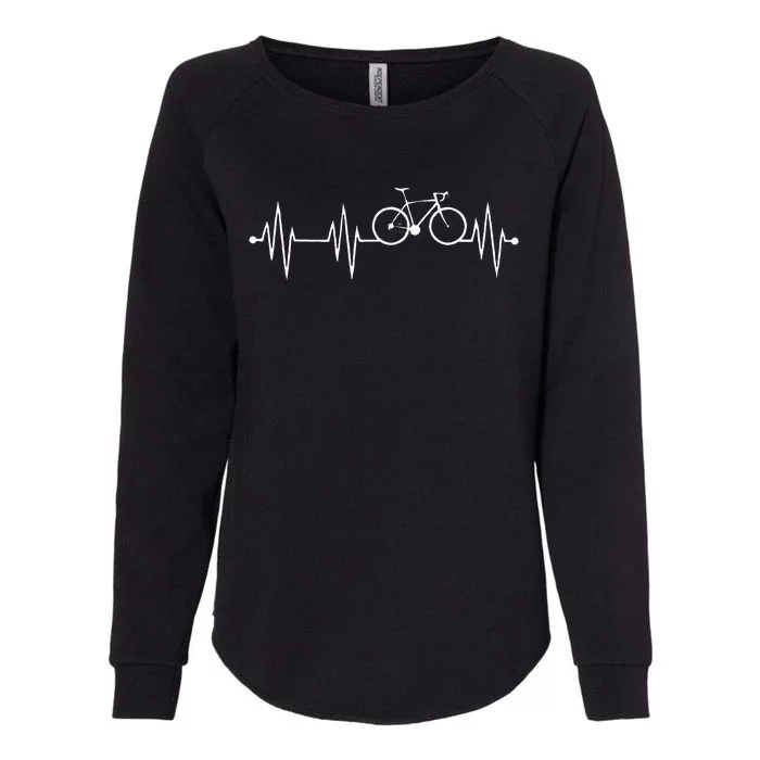 Bicycle Heartbeat Cycling For Cyclist Womens California Wash Sweatshirt