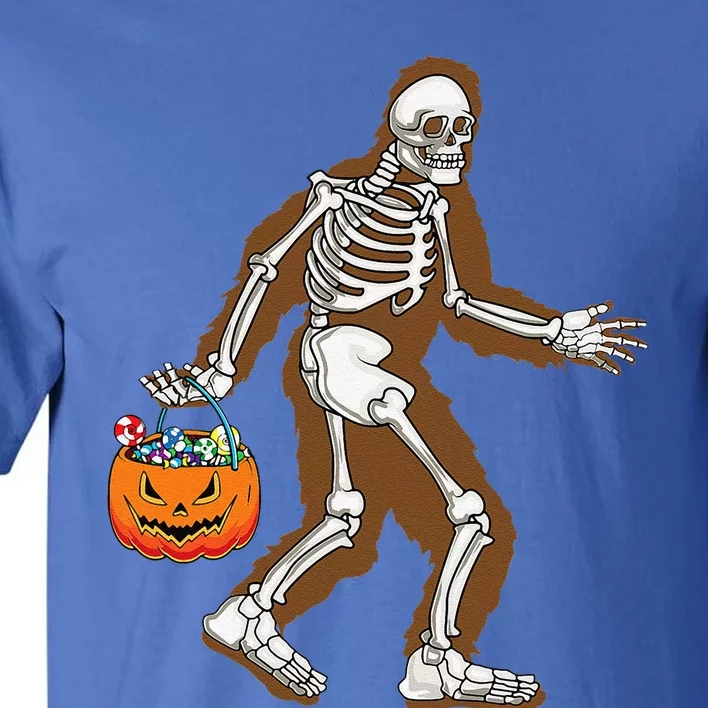 Bigfoot Halloween Costume Sasquatch Skeleton Spooky Yeti Day Tall T-Shirt