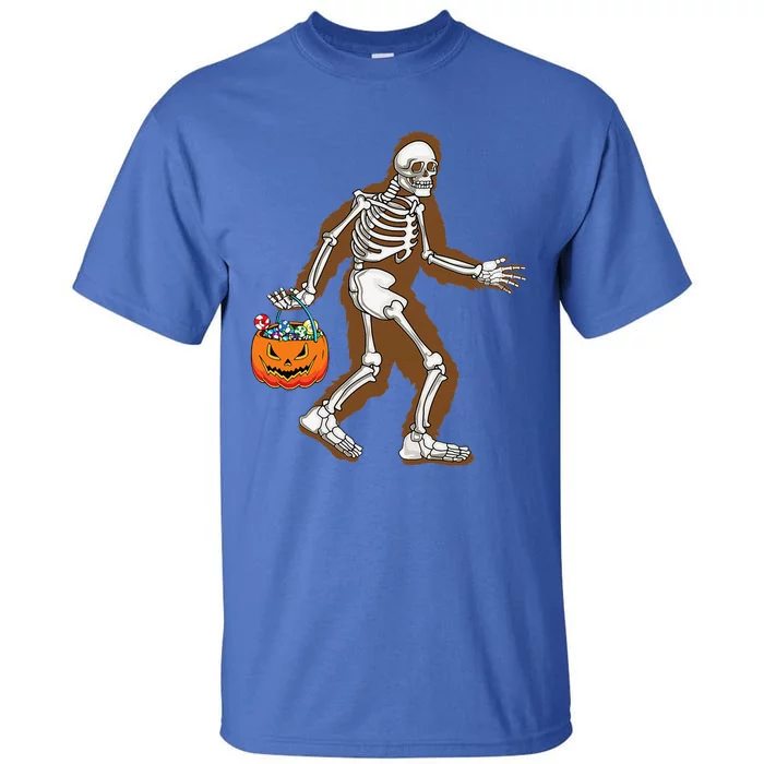 Bigfoot Halloween Costume Sasquatch Skeleton Spooky Yeti Day Tall T-Shirt