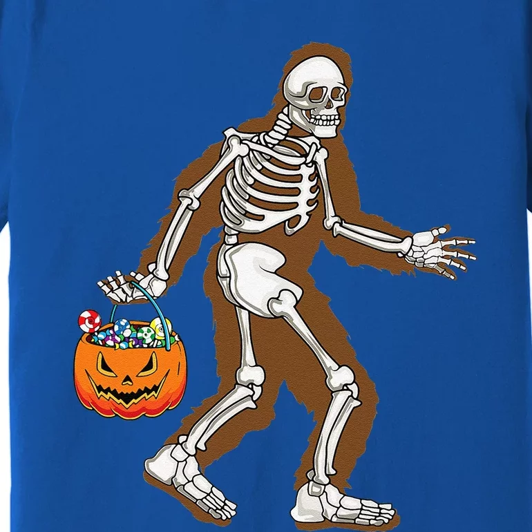 Bigfoot Halloween Costume Sasquatch Skeleton Spooky Yeti Day Premium T-Shirt