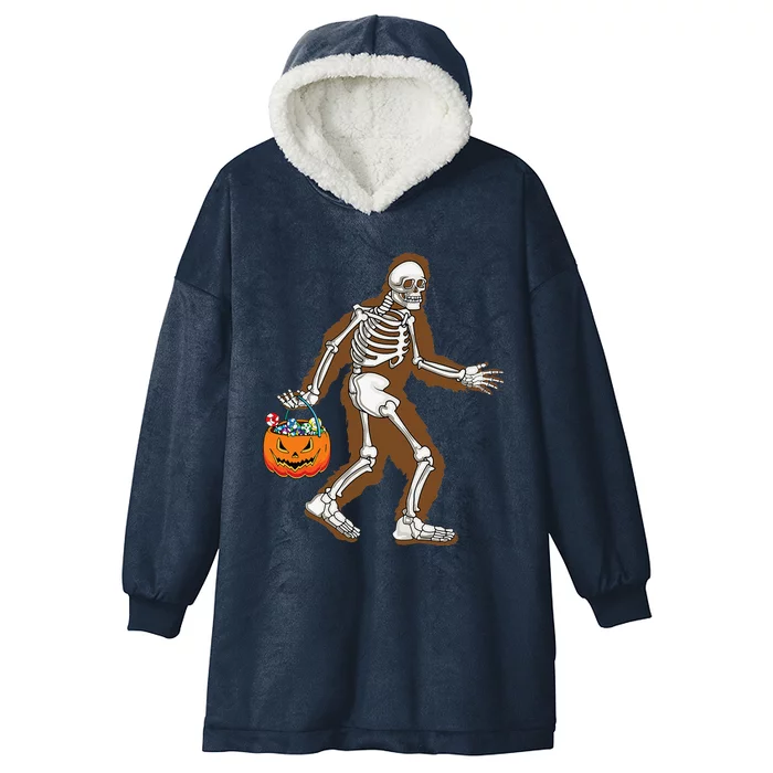 Bigfoot Halloween Costume Sasquatch Skeleton Spooky Yeti Day Hooded Wearable Blanket