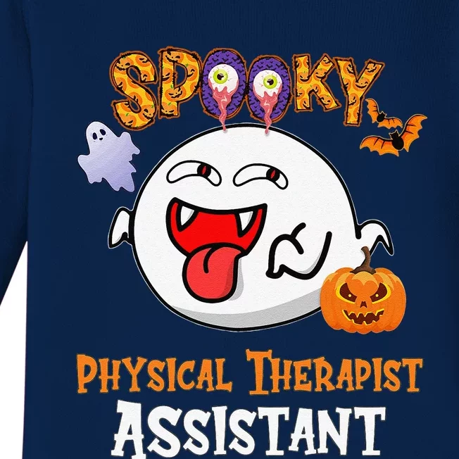 Boo Halloween Costume Spooky Physical Therapist Assistant Baby Long Sleeve Bodysuit