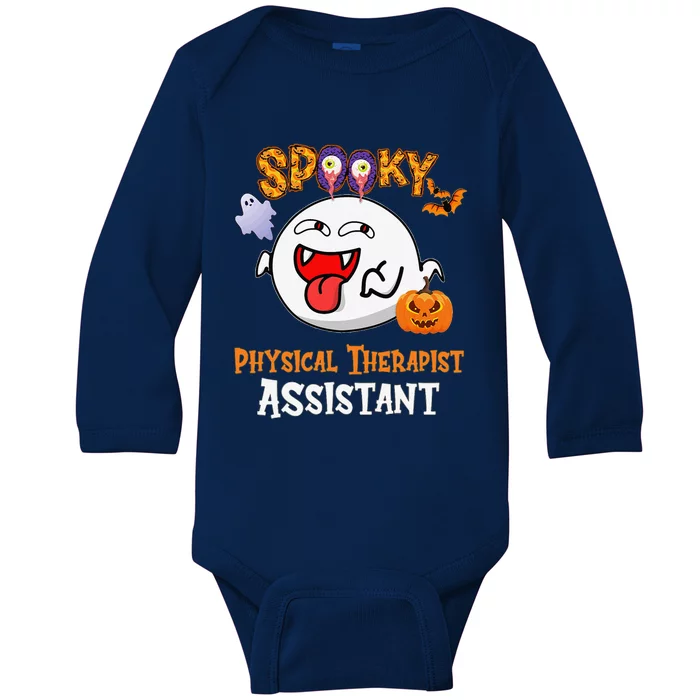 Boo Halloween Costume Spooky Physical Therapist Assistant Baby Long Sleeve Bodysuit