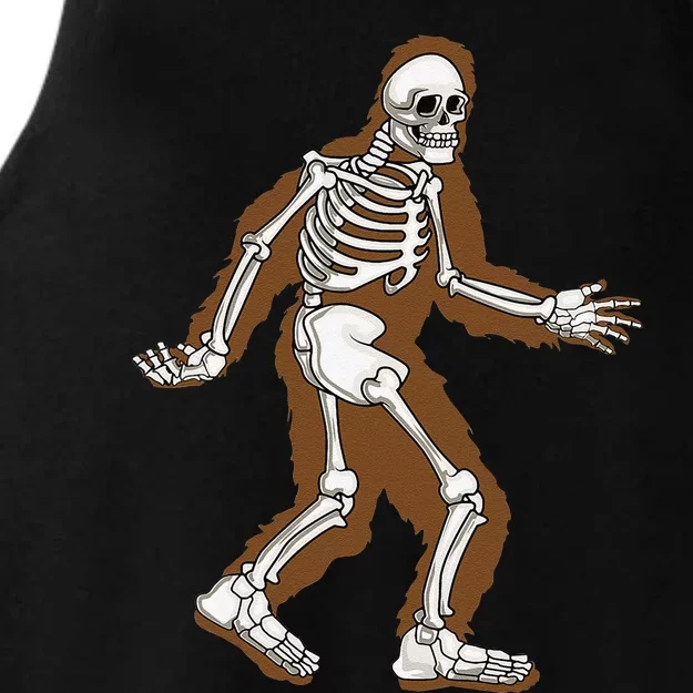 Bigfoot Halloween Costume Sasquatch Skeleton Spooky Yeti Ladies Tri-Blend Wicking Tank