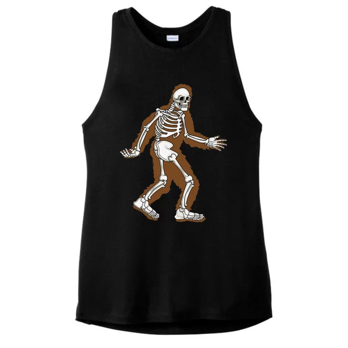 Bigfoot Halloween Costume Sasquatch Skeleton Spooky Yeti Ladies Tri-Blend Wicking Tank