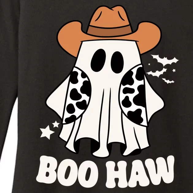 Boo Haw Country Ghost Funny Halloween Womens CVC Long Sleeve Shirt