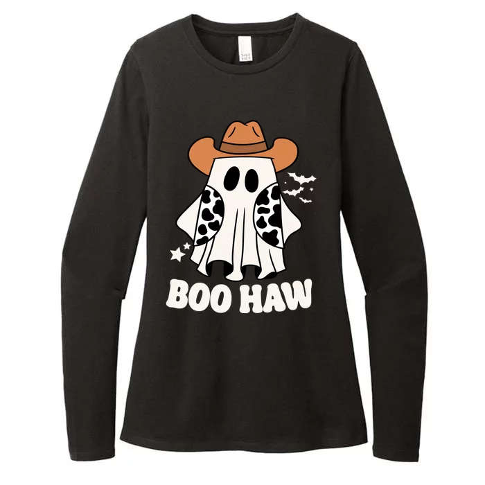 Boo Haw Country Ghost Funny Halloween Womens CVC Long Sleeve Shirt