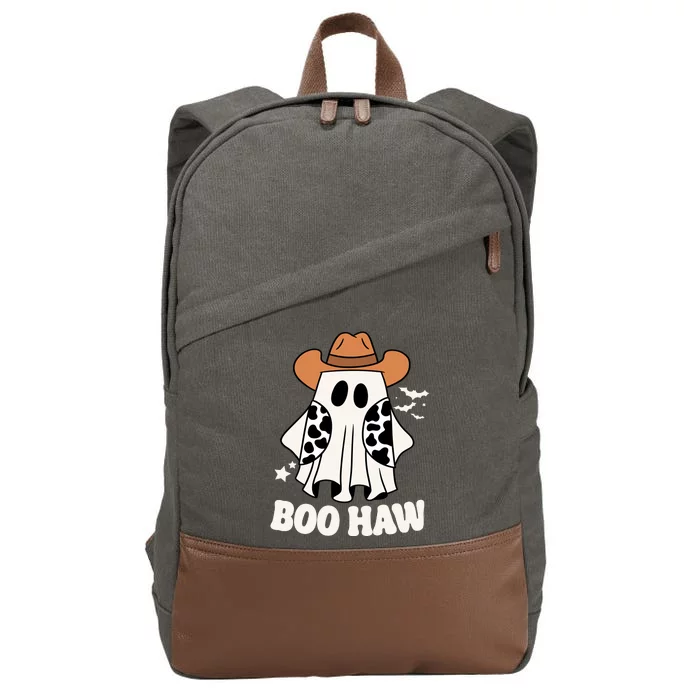 Boo Haw Country Ghost Funny Halloween Cotton Canvas Backpack