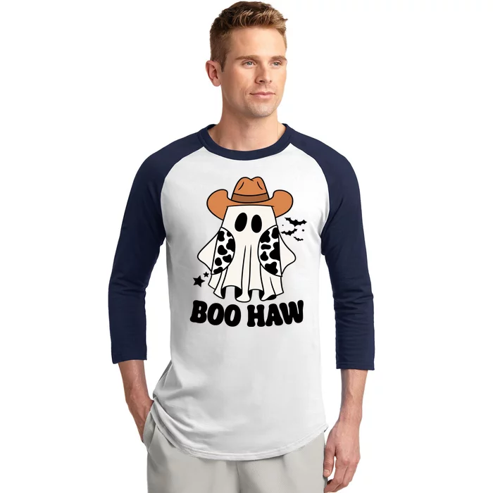 Boo Haw Country Ghost Funny Halloween Baseball Sleeve Shirt