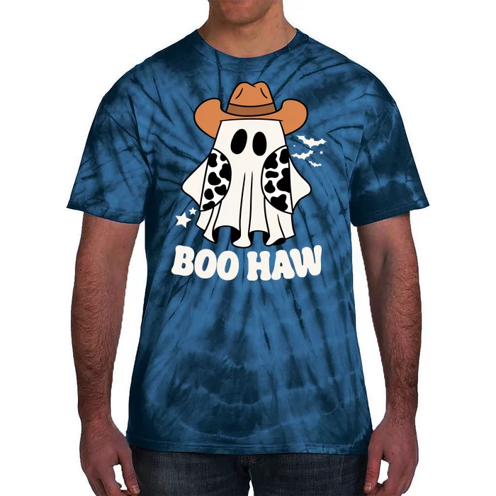 Boo Haw Country Ghost Funny Halloween Tie-Dye T-Shirt