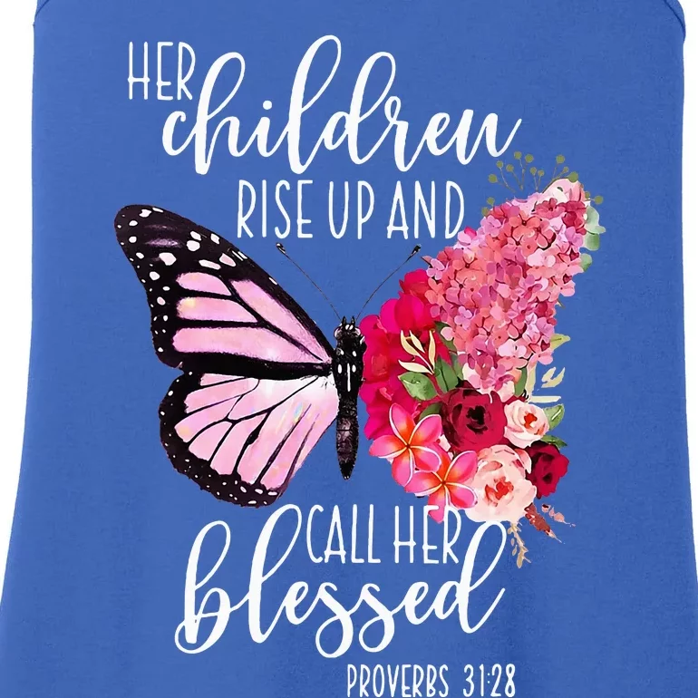 Butterfly Her Children Rise Up And Call Her Blessed Ladies Essential Tank