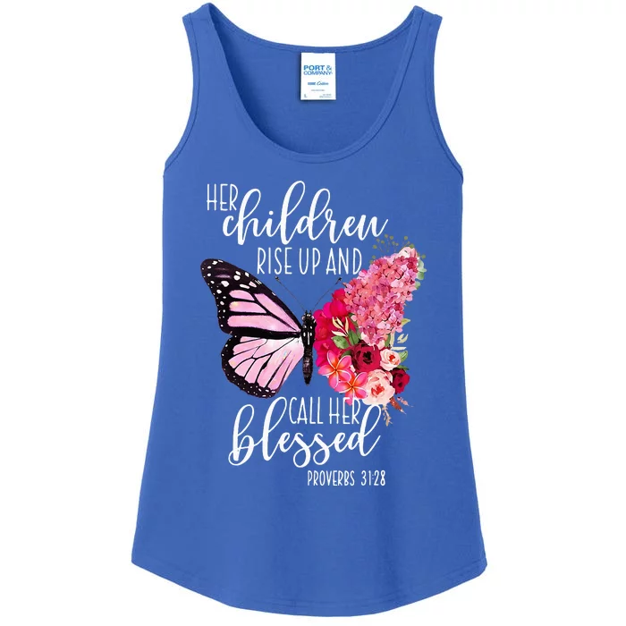 Butterfly Her Children Rise Up And Call Her Blessed Ladies Essential Tank