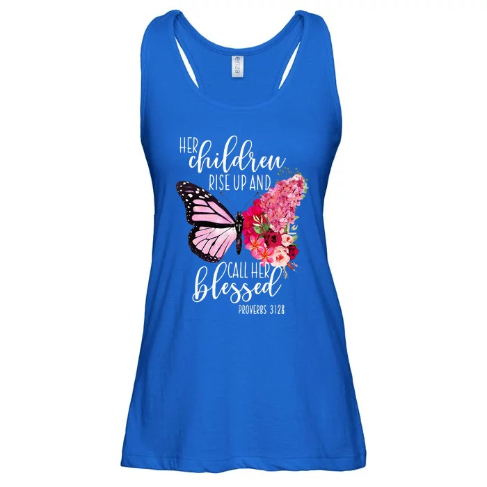 Butterfly Her Children Rise Up And Call Her Blessed Ladies Essential Flowy Tank