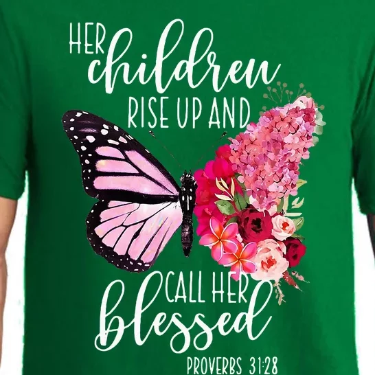 Butterfly Her Children Rise Up And Call Her Blessed Pajama Set