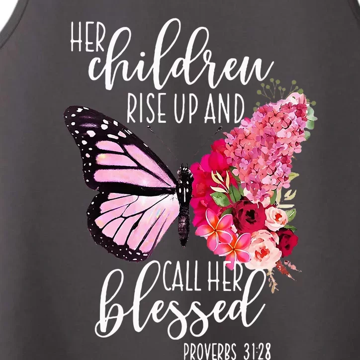 Butterfly Her Children Rise Up And Call Her Blessed Performance Tank