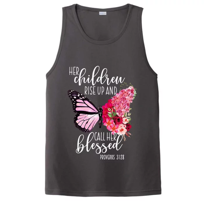 Butterfly Her Children Rise Up And Call Her Blessed Performance Tank