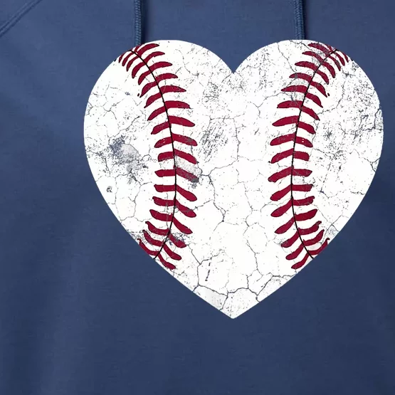 Baseball Heart Cute Mom Dad Brother Sister Family Baseball Performance Fleece Hoodie