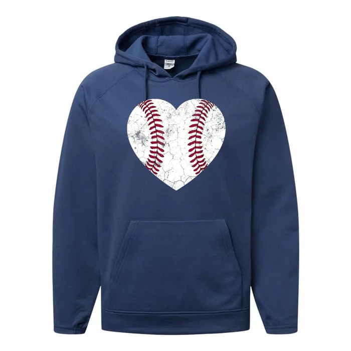 Baseball Heart Cute Mom Dad Brother Sister Family Baseball Performance Fleece Hoodie