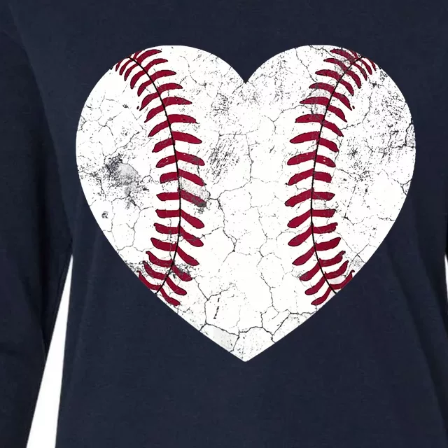 Baseball Heart Cute Mom Dad Brother Sister Family Baseball Womens Cotton Relaxed Long Sleeve T-Shirt