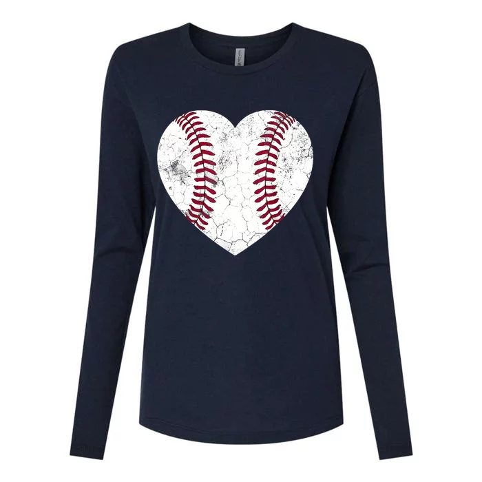 Baseball Heart Cute Mom Dad Brother Sister Family Baseball Womens Cotton Relaxed Long Sleeve T-Shirt