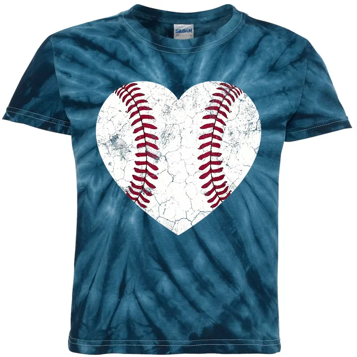 Baseball Heart Cute Mom Dad Brother Sister Family Baseball Kids Tie-Dye T-Shirt