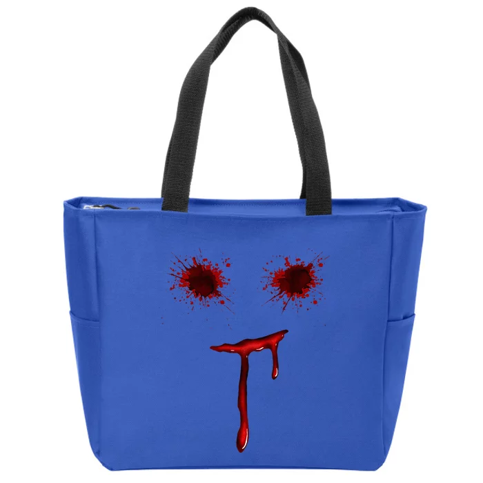 Bloody Halloween Costume Blood Splatter Smile Zip Tote Bag