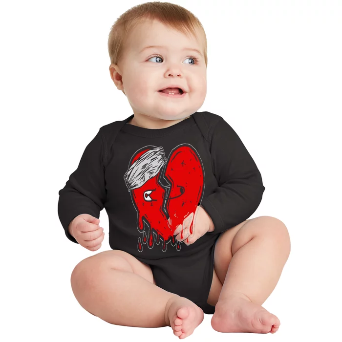 Broken Heart Cute Heartbroken Love Baby Long Sleeve Bodysuit