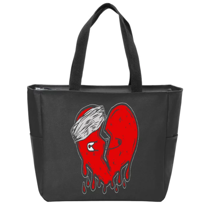 Broken Heart Cute Heartbroken Love Zip Tote Bag