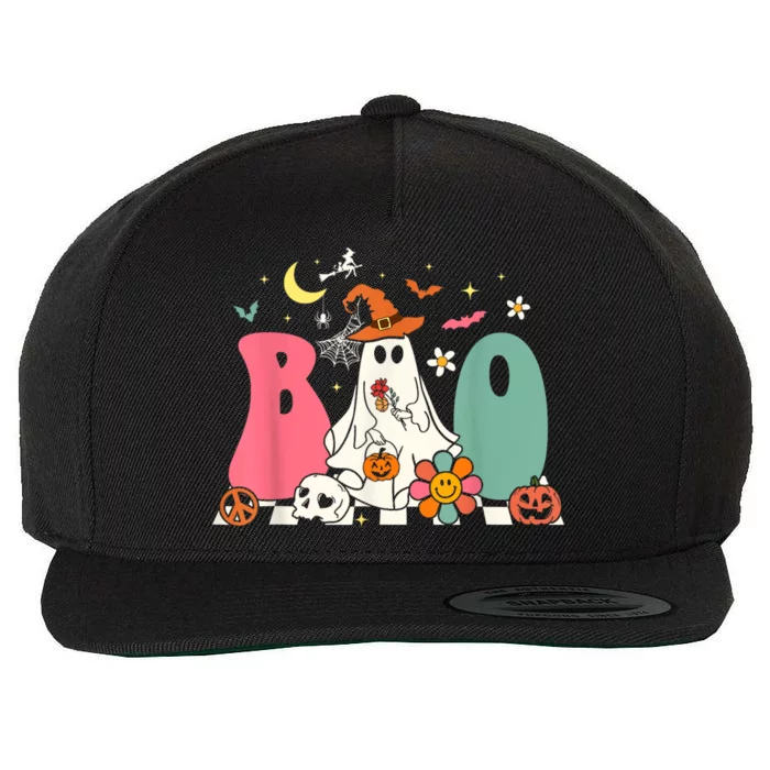 Boo Halloween Costume Spiders Ghosts Pumkin & Witch Hat Wool Snapback Cap