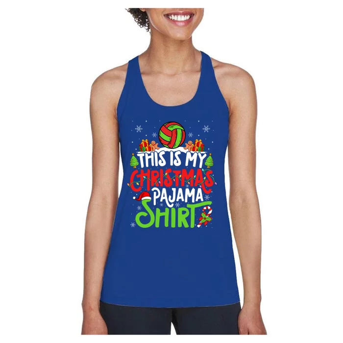 Beach Handball Christmas Pajama Gift Xmas Beach Handball Gift Women's Racerback Tank