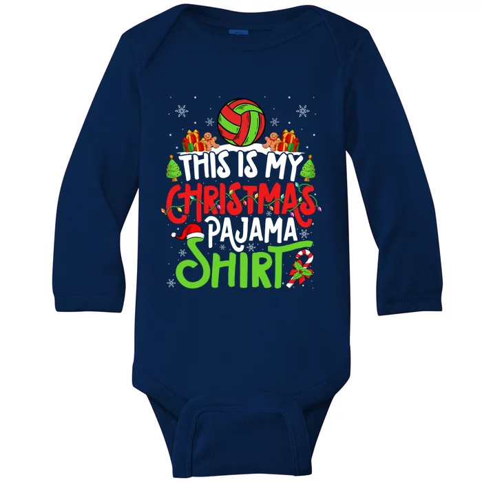 Beach Handball Christmas Pajama Gift Xmas Beach Handball Gift Baby Long Sleeve Bodysuit