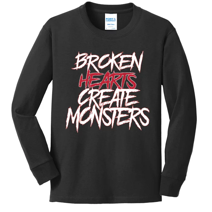 Broken Hearts Creat Monster Funny Dad Saying On Back Kids Long Sleeve Shirt