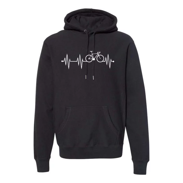 Bicycle Heartbeat Cycling For Cyclist Premium Hoodie