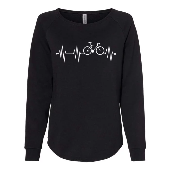 Bicycle Heartbeat Cycling For Cyclist Womens California Wash Sweatshirt