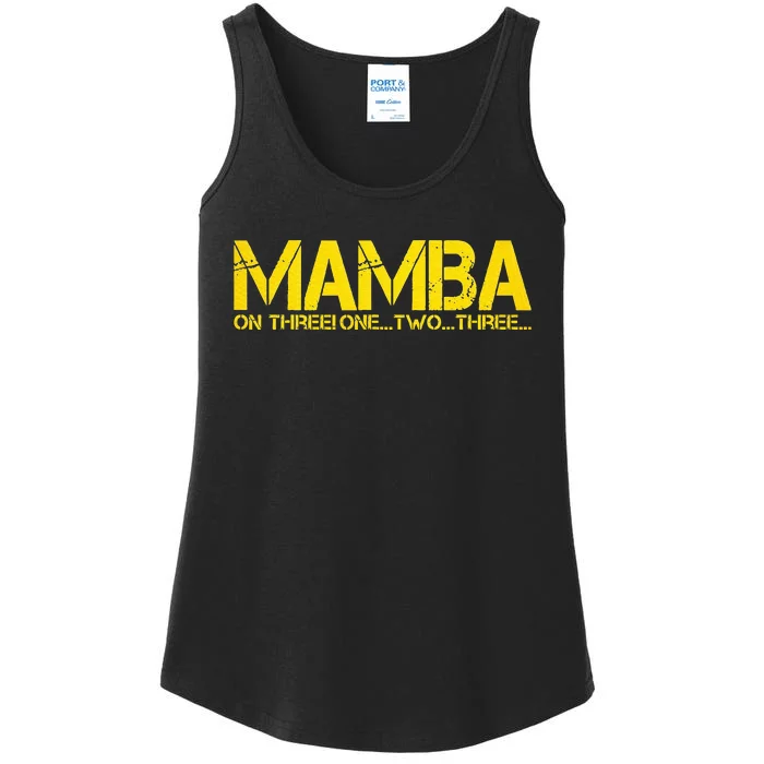 Basketball Hoop Champion M.A.M.B.A. On Three Motivation Ladies Essential Tank