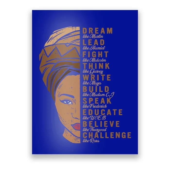 Black History Cute Gift Dream Like Martin Lead Like Harriet Cute Gift Poster