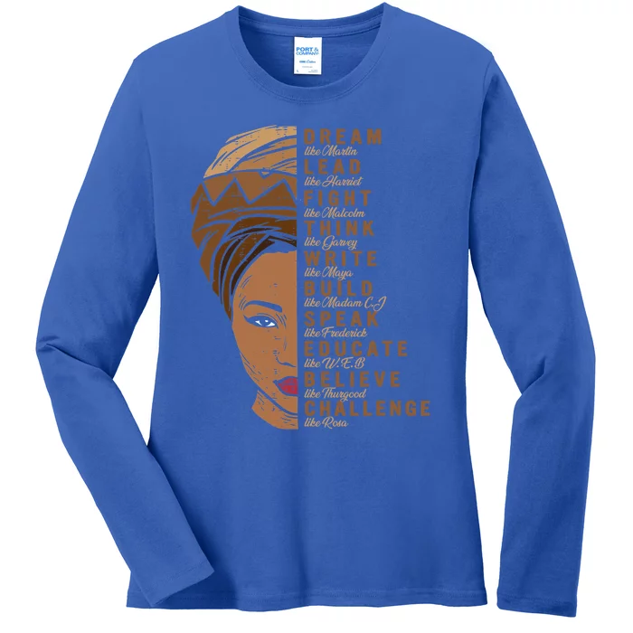 Black History Cute Gift Dream Like Martin Lead Like Harriet Cute Gift Ladies Long Sleeve Shirt