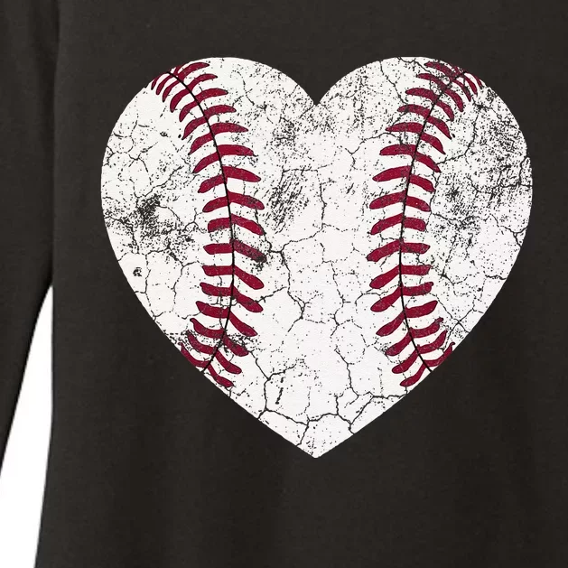 Baseball Heart Cute Mom Dad Softball Gift Womens CVC Long Sleeve Shirt