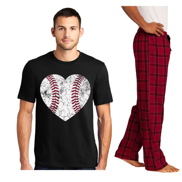 Baseball Heart Cute Mom Dad Softball Gift Pajama Set