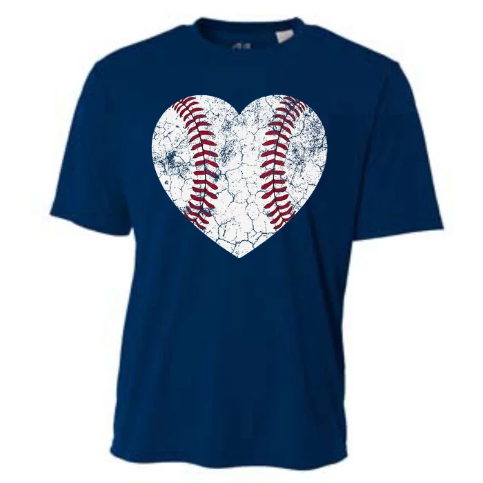 Baseball Heart Cute Mom Dad Softball Gift Cooling Performance Crew T-Shirt