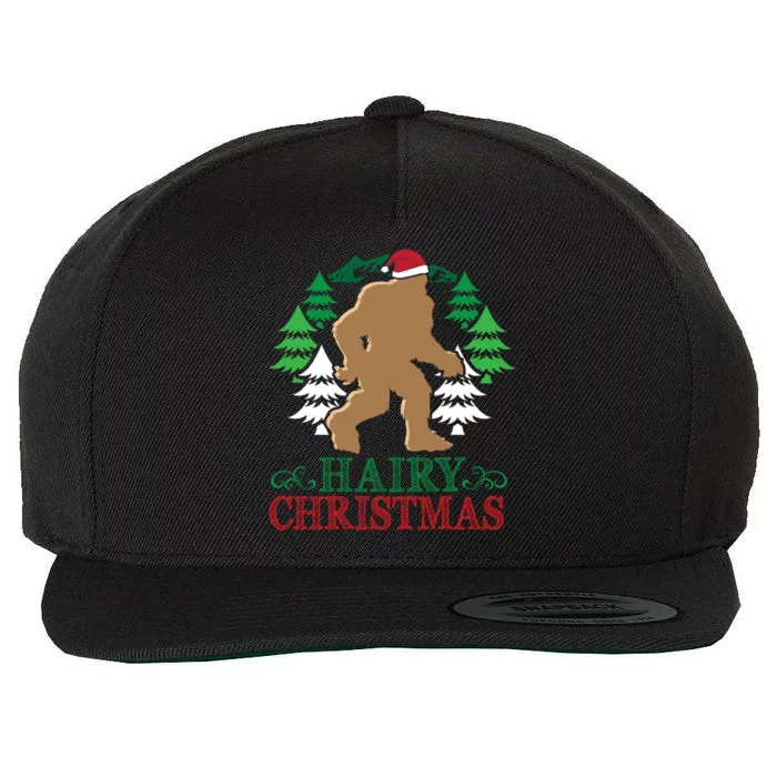 Bigfoot Hairy Christmas Holiday Sasquatch Funny Xmas Gift Wool Snapback Cap