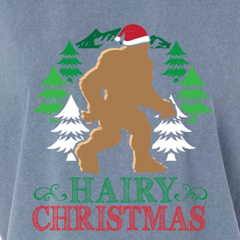 Bigfoot Hairy Christmas Holiday Sasquatch Funny Xmas Gift Garment-Dyed Women's Muscle Tee